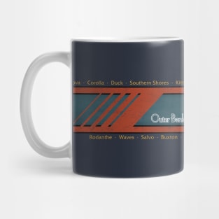 OBX Towns Light Text Distressed Mug